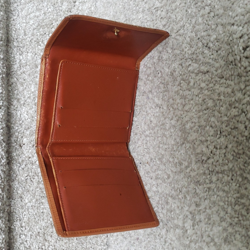 Louis Vuitton Cognac Brown Epi Leather Double Snap Wallet Authentic Vintage - Picture 9 of 14